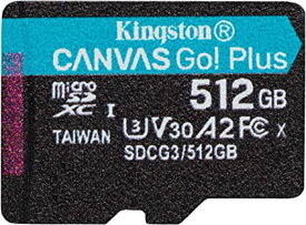キングストン microSD 512GB 170MB/s UHS-I U3 V30 A2 Nintendo Switch動作確認済 Canvas Go Plus SDCG3/512GB