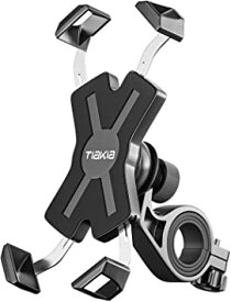 Tiakia 自転車 スマホホルダー オートバイ バイク スマホほるだー スマートフォン 振れ止め 脱落防止 GPSナビ スタンド 携帯 固定用 マウント スタンド 防水 に適用 iPhone X XS 8 7 6 6S Plus/HUWEI Mate