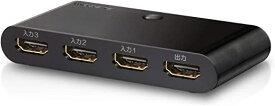 エレコム HDMI 切替器 3入力 1出力 PS4 PS3 Xbox360 Nintendo Switch ニンテンドークラシックミニ動作確認済 HDMIケーブル付属(1本) ブラック GM-DHSW31BK