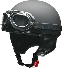 リード工業(LEAD) バイクヘルメット ハーフ CROSS ビンテージ マットブラック LL CR-751 -