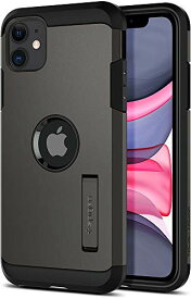 Spigen iPhone 11 ケース 6.1インチ 対応 耐衝撃 スタンド機能 米軍MIL規格取得 カメラ保護 傷防止 衝撃 吸収 Qi充電 ワイヤレス充電 タフ アーマー 076CS27189 (ガンメタル)