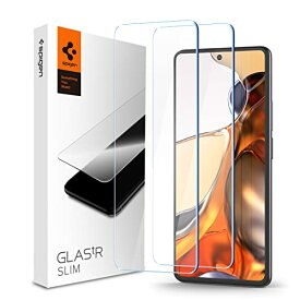 Spigen ガラスフィルム Xiaomi 11T と Xiaomi 11T Pro 用 保護 フィルム 2枚入
