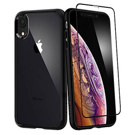 Spigen iPhone XR ケース 6.1インチ 対応 ガラスフィルム+ケース セット 360度保護 全面 保護 背面 クリア 耐衝撃 米軍MIL規格取得 Qi充電 ワイヤレス充電 ウルトラ ハイブリッド360 064CS24887 (ブ