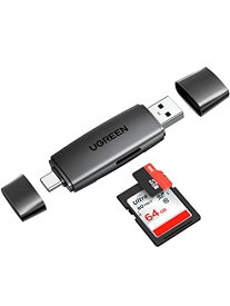 UGREEN SDカードリーダー Type-C OTG対応 1台2役 USB3.0 Microsd sdカード リーダー 2TBまで大容量カードに対応 Android スマホ タブレット、MacBook、Windows PCに適用