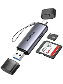 UGREEN カードリーダー USB-C/A SD TF 2in1 MicroSD 高速 USB3.0 メモリカードリーダー OTG対応 スマホ タブレット MacBook Windows PCに適用