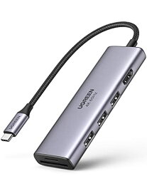 UGREEN USB Cハブ 4K@60Hz HDMI出力 6-IN-1 Type-Cアダプター HDMI 4K 3 USB 3.0ポート SD / MicroSDカードリーダー Surface Dell MacBook HPXPSなどと互換性のあり