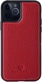HANATORA iPhone12/iPhone12 Pro ケース 本革 シュリンクカーフレザー 耐衝撃 ハンドメイド ギフト おしゃれ シンプル 大人可愛い メンズ レディース スマホケース 赤 スカーレット レッド SPG-12Pro-Red