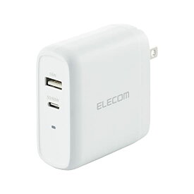 エレコム USB コンセント 充電器 68W ( USB PD対応 ) Type-C 1 / USB-A 1 スイングプラグ ホワイト EC-YAC06WH