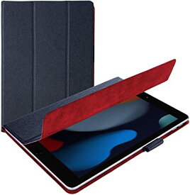 エレコム iPad 10.2 第9世代(2021年) 第8世代(2020年) 第7世代(2019年)対応 ケース フラップケース イタリア製高級ソフトレザー 2アングル 薄型 ネイビー TB-A19RWDTNV