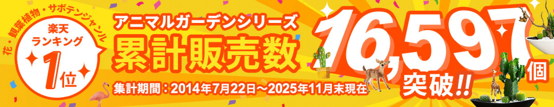 アニマルガーデンシリーズ累計販売数16,597個突破！！