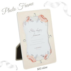 フォトフレーム ドロップストーン ホワイト KGサイズ はがきサイズ ブライダルギフト ウェディングギフト プレゼント 結婚祝い 出産祝い
