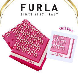 フルラ FURLA ハンカチ シルク混 ロゴ ショッキングピンク 58cm 高級 海外 イタリア レディース ブランド ギフト プレゼント 女性 人気 ラッピング対応 誕生日 お礼 お返し お祝い