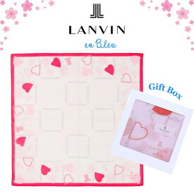春ギフト ランバン LANVIN ハンカチ 正規品 ポッピングハート ピンク 48cm ギフトボックス入り 高級 海外 レディース ブランド ギフト プレゼント 女性 人気 おしゃれ かわいい ラッピング対応 誕生日 お礼 お返し お祝い LANVIN en bleu