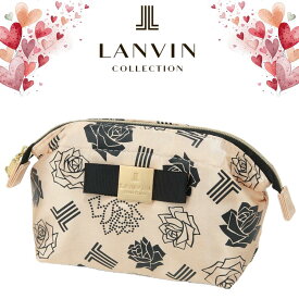 ランバン LANVIN 正規品 バレンタイン ポーチ レディース ベージュ 口金入り メイクポーチ 高級 海外 レディース ブランド ギフト プレゼント 女性 人気 おしゃれ かわいい ラッピング対応 誕生日 お礼 お返し お祝い