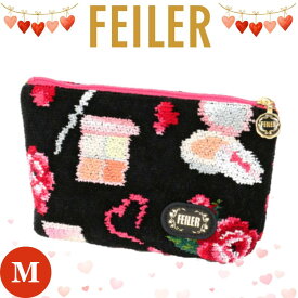 フェイラー FEILER 正規品 バレンタイン ポーチ Mサイズ エターナルヒロイン ブラック メイクポーチ 専用紙袋 高級 海外 レディース ブランド ギフト プレゼント 女性 人気 おしゃれ かわいい ラッピング対応 誕生日 お礼 お返し お祝い