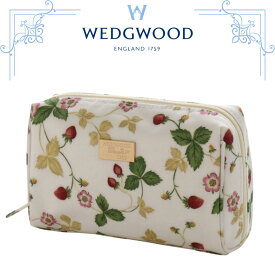 ウェッジウッド WEDGWOOD ポーチ ワイルドストロベリー ホワイト メイクポーチ 防水 高級 海外 イギリス 英国 レディース ブランド 女性 人気 おしゃれ ギフト プレゼント ギフトラッピング対応 誕生日 お礼 お返し お祝い