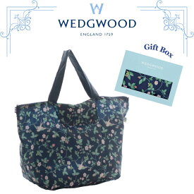 ウェッジウッド WEDGWOOD エコバッグ ワイルドストロベリー ネイビー ファスナー付き 専用ギフトボックス入り 再生ポリエステル生地使用 高級 海外 イギリス 英国 レディース ブランド 女性 人気 おしゃれ ギフト プレゼント ギフトラッピング対応 誕生日 お礼 お返し お祝い