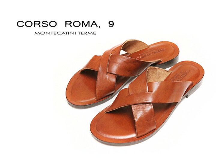 楽天市場】クロスフラットサンダル【CORSO ROMA，9|コルソローマ 