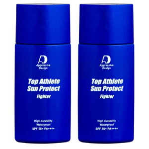 �y2�Z�b�g�z�A�O���b�V�u�f�U�C���@�g�b�v�A�X���[�g�T���v���e�N�g �t�@�C�^�[ 62g�@SPF50+/PA++++�@�E�H�[�^�[�v���[�t�@���Ă��~�߁@Aggressive Design Top Athlete sun protect Fighter �y���K�i�z