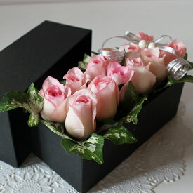 boxフラワー フラワーボックス 送料無料 ローズボックス/ROSES BOX ピンク 結婚記念日 結婚祝い プレゼント フラワーギフト 花 母の日 誕生日祝い