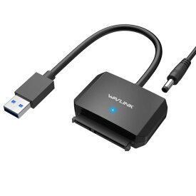 WAVLINK SATA USB3.0 変換ケーブル 2.5インチ HDD SSD/3.5インチ HDD用 高速転送 UASP対応 最大18TB 電源アダプター付き SATA USB3.0 変換アダプタ WINDOWS/MAC