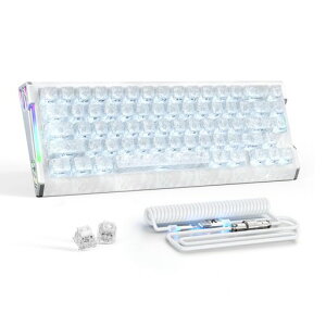 �yATTACK SHARK R68HE �X�E�z���C�X�C�b�` �Q�[�~���O�L�[�{�[�h �L�� 68�L�[ 65% ���s�b�h�g���K�[0.005mm(�ݒ�ɂ��)256K�X�L���� �ő�8000Hz�|�[�����O ��x�� RGB�T�C�h���C�g 6�w�z�� HIFI�Ō���