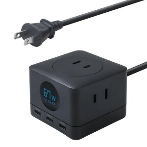 EnergyPro �d���^�b�v USB�[�d�� GaN PD 67W LED�f�B�X�v���C1.5m �����R�[�h 6�|�[�g ACx3 USB-Cx3 �}���[�d PC �X�}�[�g�t�H���e�킻�̑��@��Ή� ��