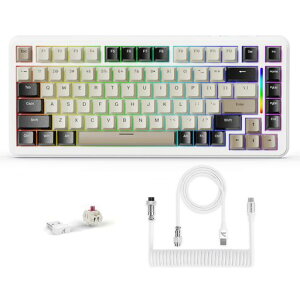 ATTACK SHARK M86 82�L�[���C�A�E�g �K�X�P�b�g�}�E���g ���J�j�J���L�[�{�[�h ���C�����X 1.2mm��w�����V���O���L�[�X���b�gPCB�{�[�h 5�w�p�b�hHIFI�� 3�FOEM�L�[�L���b�v (�`�[�Y)