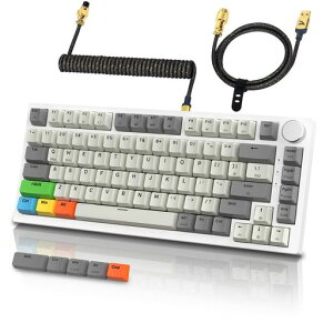 ATTACK SHARK K85 75%���s�b�h�g���K�[ �Q�[�~���O�L�[�{�[�h ���C�X�C�b�` �K�X�P�b�g�}�E���g �z�b�g�X���b�v�Ή� ���s�b�h�g���K�[ �A���`�S�[�X�g PBT�L�[�L���b�v TKL 82�L�[ �m�u�t�� �R�C�c