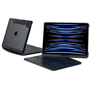 360�x��] iPadAir11�C���` (M4/M3/M2)/ Air ��5/4���� 10.9�C���`�p�� �L�[�{�[�h�P�[�X ���� iPadPro11�C���` ��4/3/2/1����p�� �L�[�{�[�h �N���A 7�F�o�b�N���C�g�t�� �g���b�N�p�b�h�t�� �܂肽����