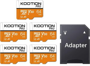 KOOTION microSD �J�[�h 64GB 5�Z�b�g U3,A1,V30 Class10 UHS-I SDXC �}�C�N��SD�J�[�h