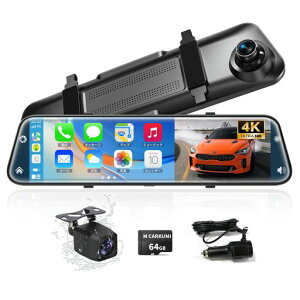 �h���C�u���R�[�_�[�~���[�^4K�y12�C���`����CarPlay��AndroidAuto�Ή��z�h�����R�O��J����170°���L�p�o�b�N�K�C�h���C���^�b�`�p�l���^�C�����v�X�^��h�����R�~���[�^�������24���Ԓ��c