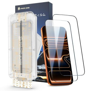 �y����zMAGICJOHN�Ή�iPhone17ProMax�K���X�t�B����2���Z�b�g�}�W�b�N�K�C�h�g�t�������z���\��₷���Y���Ȃ��C�A���V�����ߗ��w��h�~��U�h�~�ϏՌ�9H�d�x�����K���X�ی�t�B����