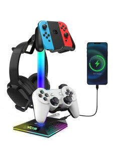 VCOM�Q�[�~���O�A�N�Z�T���[�f�X�N���[�R���g���[���[�X�^���h7�FRGB���C�g���@�\�w�b�h�z���X�^���hUSB�[�d�E�f�[�^�Ή�4�䓯�����[�R���g���[���[/�w�b�h�Z�b�g/Switch/PS5/PS4�f�X�N�����c
