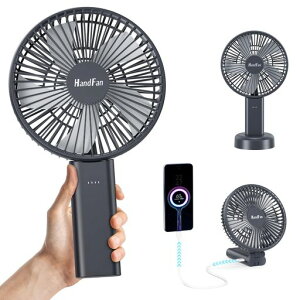 HandFan�g�ѐ�@�n���f�B�t�@����@���^�傫���T�C�Y���a16.5cmType-c�[�d��4000mAh�d�r�����莝���E���p6�K�i�����z�b�g�t���b�V���Ή�(�_�[�N�O���[)
