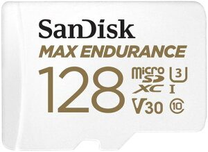 SanDisk 128GB MAX Endurance microSDXC Card with Adapter for Home Security Cameras and Dash cams - C10, U3, V30, 4K UHD, Micro