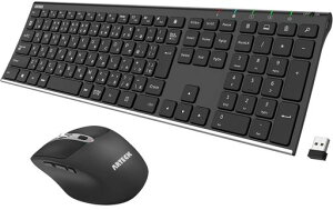 Arteck 2.4G�������C�����X �L�[�{�[�h �}�E�X �Z�b�g �y�� ���^ Type-C �[�d�� �t���T�C�Y �L�[�{�[�h �}�E�X �R���s���[�^�[�A�f�X�N�g�b�v�APC�A���b�v�g�b�v�AWindows 11/10/8/7�Ƃ̌���������