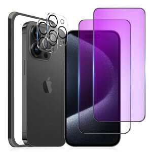 MINIKA�y�u���[���C�g�J�b�g�ziphone15Pro�p�̃K���X�t�B�����u���[���C�g[2��]�J�����t�B����[2��]�A�C�t�H��15�v�������K���X�S�ʕی삠���ӂ���15Pro��ʕی�V�[�g�y�����Ȃ�/�ی쏝�ɋ��c