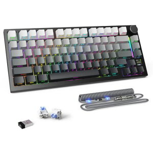ATTACK SHARK X820ULTRA ���J�j�J���L�[�{�[�h �Q�[�~���O�L�[�{�[�h ����Type-C�P�[�u�� �J�X�^�� 75%�z�� ����/�L��/BT �O�͐ڑ� �z�b�g�X���b�v �������\ PBT�L�[�L���b�v RGB�o�b�N���C�g LED�f�c