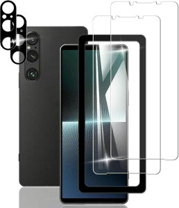 Briacicell�Ή�Xperia1V�p�̃K���X�t�B����(2��)+Xperia1V�p�̃J�����t�B����(2��)�y�K�C�h�g�t�����{���Ɏq��9H���x�z�G�N�X�y���A1VSO-51DSOG10XQ-DQ44�t�C����