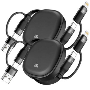 MINLU5in1���[�����[�d�P�[�u��������莮�}���`�[�d[MFi�F��]PD100W/5.0A�}���[�dUSB-A/C����USB-C/Lightning�g�ݍ��킹�X�}�z�X�^���h�t��Phone1716151413Pro