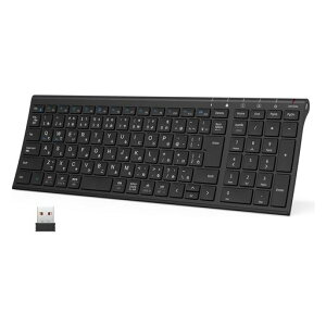 iClever �L�[�{�[�h���C�����X�L�[�{�[�h JIS� ���{��z�� �����^ �e���L�[�t�� ���� 2.4G �L�[�{�[�h USB�[�d�� �t���T�C�Y�A���~������ �p�\�R��PC�p Windows�Ή� Mac�Ή� 18���Ԗ����ۏ� ���c