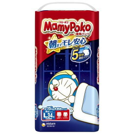 【旧品】【夜用パンツLサイズ】MamyPokoマミーポコ夜用パンツドラえもんオムツ(9~15kg)34枚