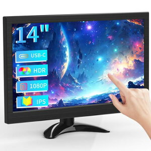 14�C���` �^�b�`�Ή��|�[�^�u�����j�^�[ FHD(1920x1080) HDR 100%sRGB IPS HDMI/USB-C �m�[�gPC�g���E�Q�[�~���O�T�u�f�B�X�v���C�ɍœK PS4/PS5/Switch�Ή�