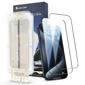 �y����zMAGICJOHN�Ή�iPhone15Pro�p�K���X�t�B����2���Z�b�g�����ߗ��}�W�b�N�K�C�h�g�t���\��t���ɊȒP�Y���Ȃ��C�A���X9H�d�x�ϏՌ���U�h�~�G��S�n�ǂ�