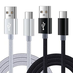iPoto USB Type C �P�[�u�� �y2�{�Z�b�g�E1.83m�zQC3.0 �}���[�d �X�}�z�[�d Android iPad Air4 iPad Pro �^�C�vC���@��Ή� (�u���b�N+�V���o�[)