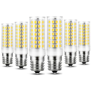 GOHDLAMP LED�d�� E17���� 60W�`���� �����F 580lm ���P�x 360°�S�����L�z�� �����Ή� �������Ή� E17 LED �d�� ���{PSE�F�؍� �ȃG�l 6���� (�����F, 6�Z�b�g)