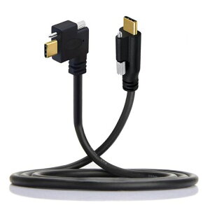 Xiwai USB 3.1 �V���O���X�N�����[�� Type-C �I�X - USB-C �V���O���T���X�N�����[���b�N�� �������E90�x�p�x�t�� 10Gbps �f�[�^�P�[�u�� �p�l���}�E���g�^�C�v 100cm