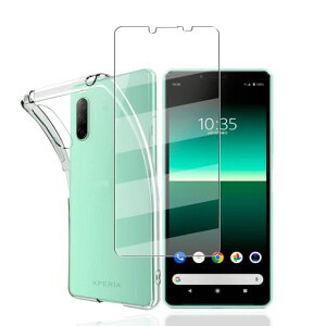 �y1���K���X�t�B����+1��TPU�\�t�g�V�F���zXperia10IISO-41ASOV43A001SO�p�̃t�B�����t���ی�t�B���������K���X�d�x9H�����ߗ��C�A�[���w��h�~��U�h�~ForSO-41ASOV43�P�[�X�N���A