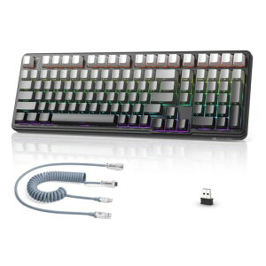 MAMBASNAKE ATTACK SHARK X98 �Q�[�~���O�L�[�{�[�h ���� ���J�j�J���L�[�{�[�h���C�����X bluetooth�L�[�{�[�h 102�L�[ 3���[�h�ڑ� Bluetooth/2.4G/�L�� �J�X�^�����j�A�u���[�x���[�� �M�����\